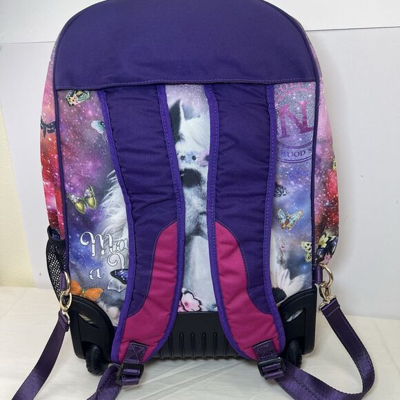 Nicole Lee USA Unicorn Rolling Large Backpack W Computer Compartment NWT - Picture 5 of 14